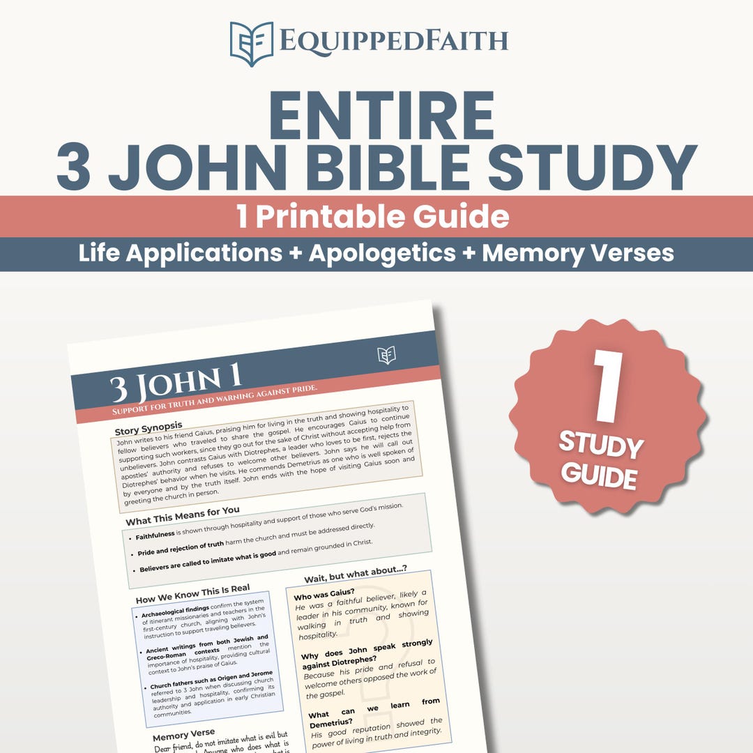 Bible Study Guide Printable | 3 John Bible Study PDF | Christian Study ...