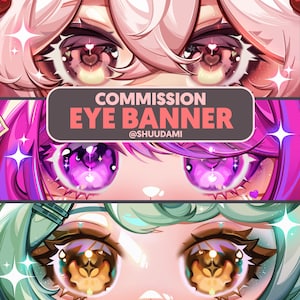 Banner Twitch personalizzato / Banner con gli occhi / Banner Twitch / Design banner / Alta risoluzione / Twitter / Youtube / Discord / Illustrazione anime