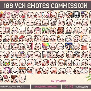 Aangepaste ENORME 109 emotes | Twitch-emote voor streamer | YCH-emoties | Stickeremote | Twitch-emoties | Streamer-emoties | Cadeau