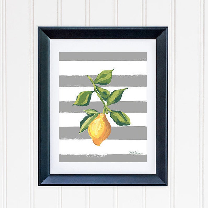 Lemon Wall Art Bundle Lemon Art Print Set Lemon Etsy