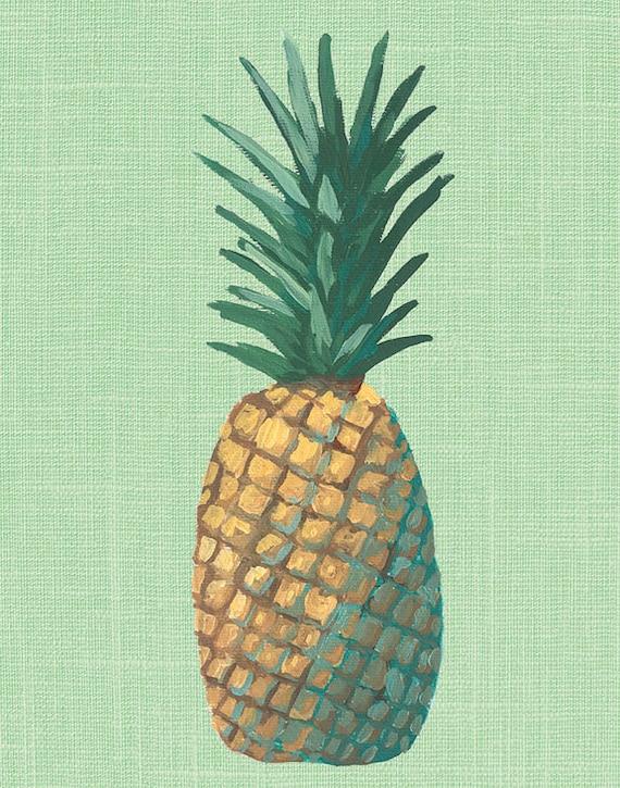 Pop Art Red Green Pineapple Framed Wall Art Print 9X7