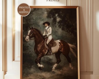 Vintage Equestrian Print: Brown Paint Horse, Western Decor, Fine Art Poster, Printed and Shipped