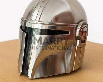 Chrome Beskar Mandalorian Helmet Replica – Star Wars Cosplay Armor