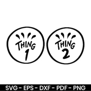 Thing 1 i Thing 2 Warstwowe SVG PNG, Projekt Twin Inspired Dr Seuss, Dopasowane pliki do cięcia koszulek rodzinnych, Plik do cięcia warstwowego Cricut