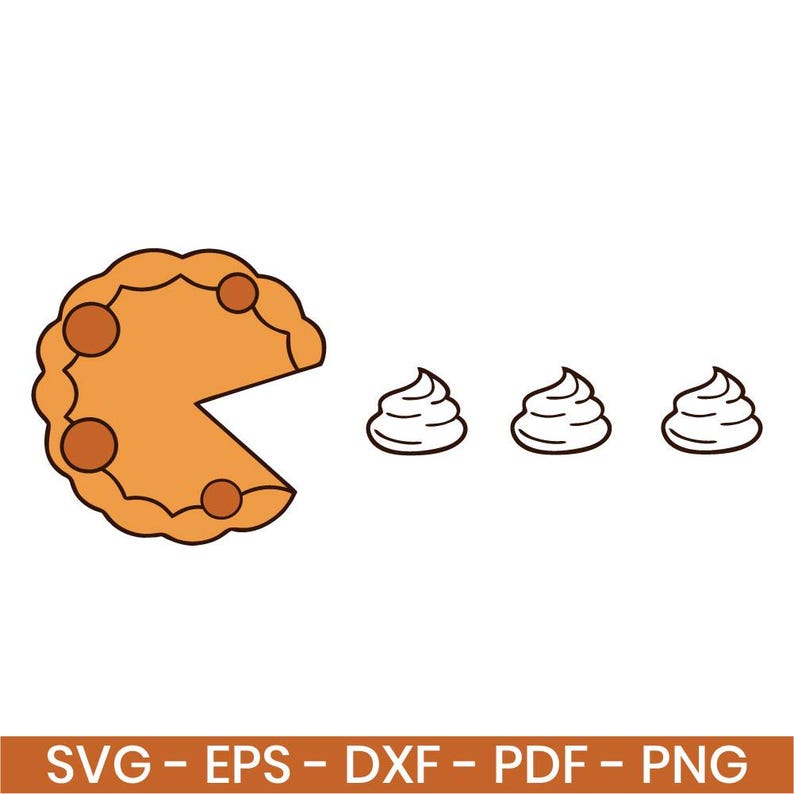 Silli Pacman Funny Pacman Pie Svg, Pie Chasing Poop Svg, Silly Dessert Svg for ...