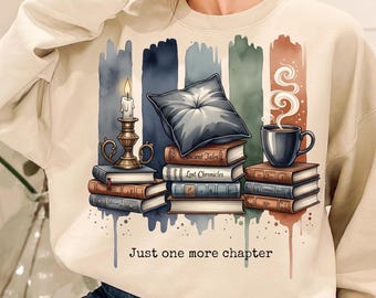 Book Lover PNG-sublimatieontwerp, penseelstreken PNG, nog één hoofdstuk tshirtontwerp, leesgrage geschenken Fantasyboeken PNG, Instant Download