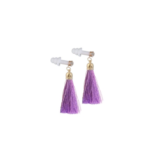Lavender Breakfast at Tiffany's Rhinestone Tassel Earplugs Il_570xn