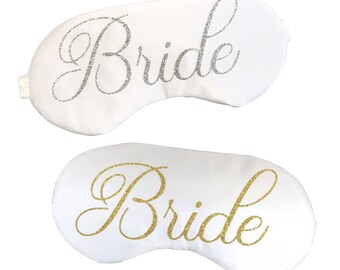 Silver or Gold Bride Sleep Eye Mask Bridal Shower Gift Lingerie Shower Bachelorette Engaged Honeymoon