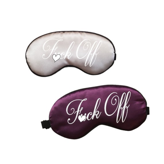 Mature! Silk F*ck Off Sleep Mask with Adjustable Strap in Champagne or Pink Il_570xn