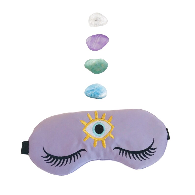 Weighted Amethyst Healing Crystal Infused Sleep Eye Mask Etsy