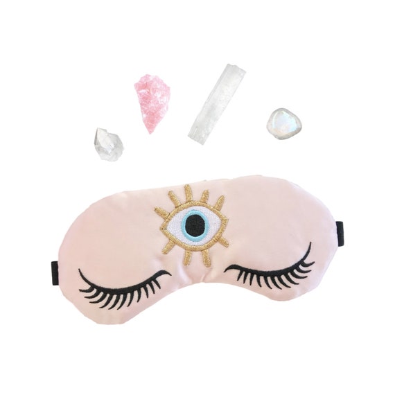 Weighted Rose Quartz Healing Crystal Infused Sleep Eye Mask Il_570xn