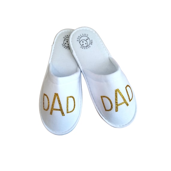 Custom Monogram Slippers - White and Glitter Gold Il_570xn