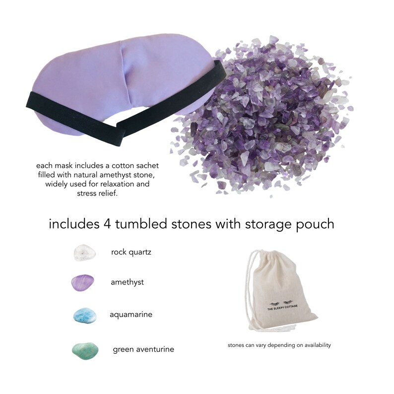 Weighted Amethyst Healing Crystal Infused Sleep Eye Mask Etsy