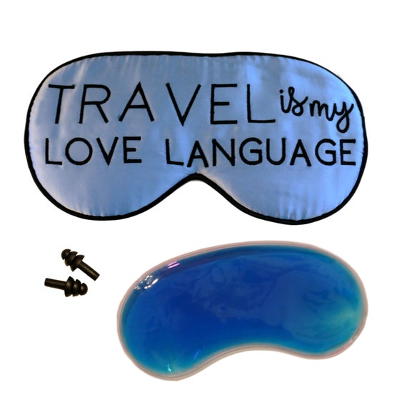 Travel is my love language holiday gift guide sleep mask