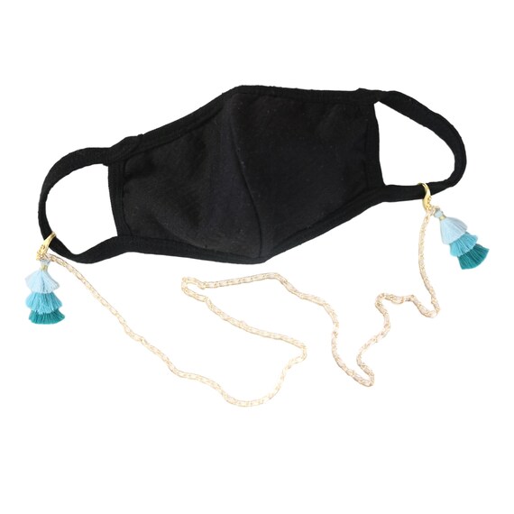 Mask Chain Necklace with Tassels in Ocean Il_570xn