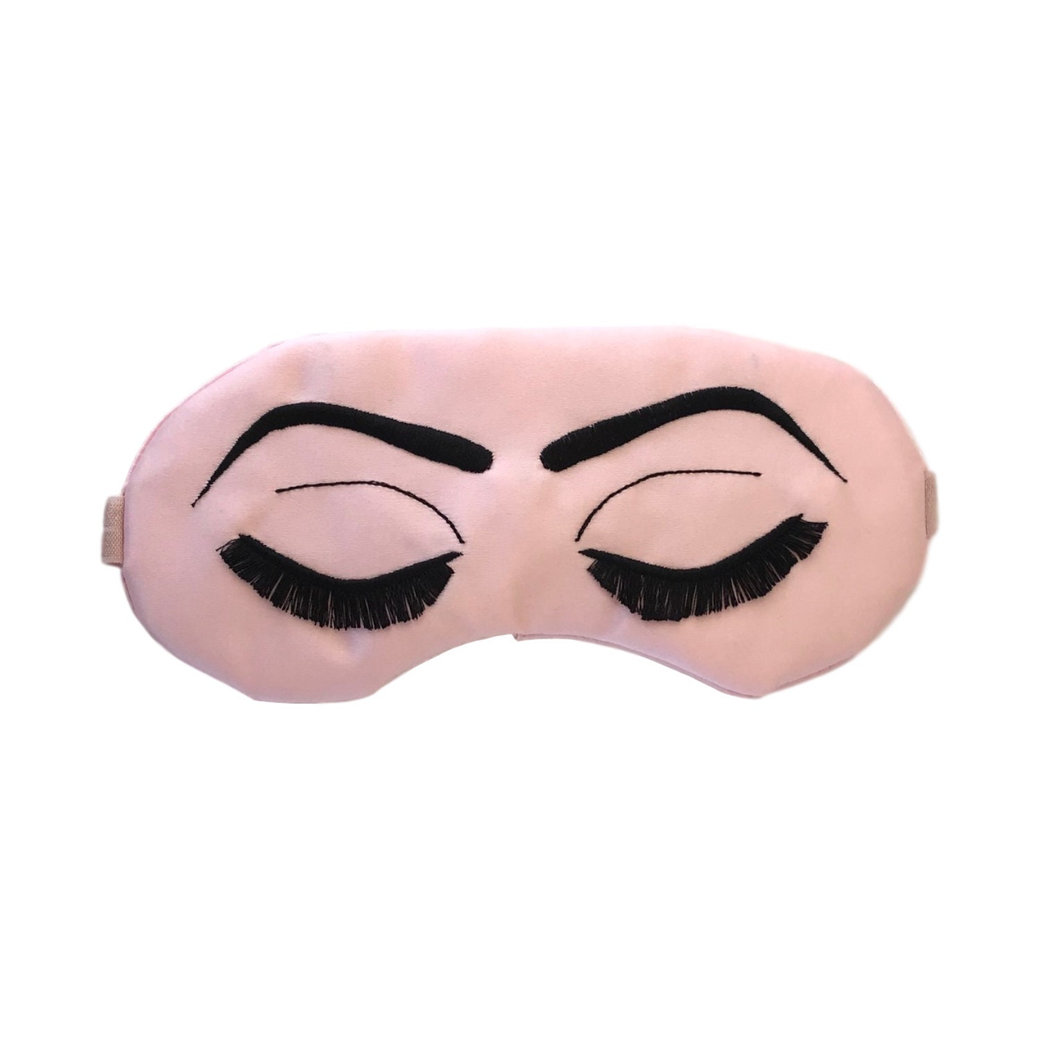 Vintage Glam Eyelashes Sleep Mask in Blush Pink and Black Etsy