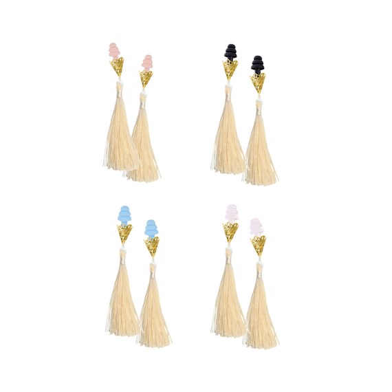 Breakfast at Tiffany's Inspired Tassel Earplugs in Cream Il_570xn