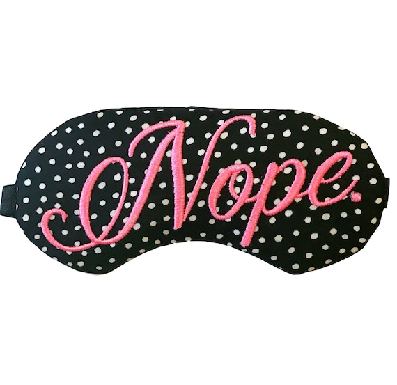 Nope Sleep Mask in Black, White and Pink Il_570xn