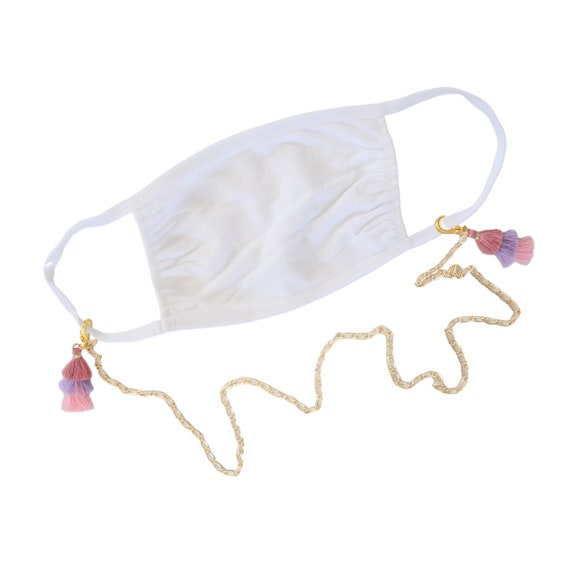 Mask Chain Necklace with Tassels in Orchid Il_570xn