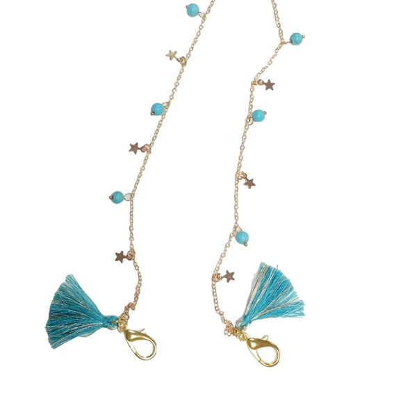 Lucky Star Face Mask Necklace with Tassels Il_570xn
