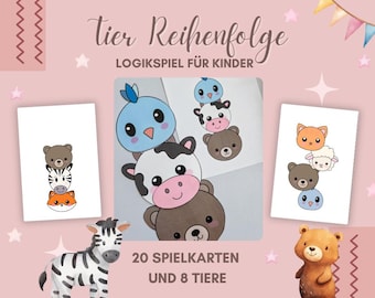 Sorting Animals Educational Game for Children | Logic Game Montessori Sequence | Kindergarten/Preschool Children Learning Matching Combination Patterns