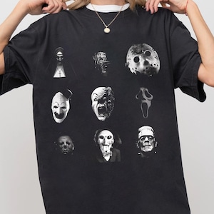 Horror Movie Characters T-shirt, Retro Horror Movie Halloween Shirt, Scary Movie Tee, Gift For Him, Gift For Her, Unisex Clothing