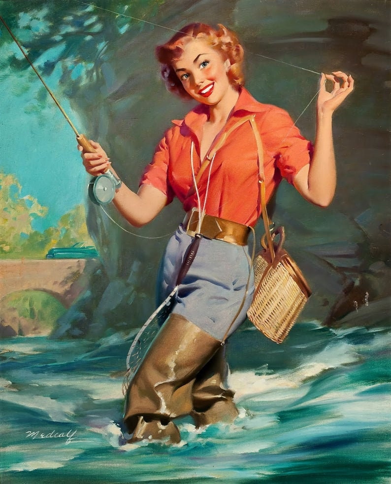 NEW Plenty of Fish, Retro Pin up Girls Fishing Photo Collection, INSTANT  Download, Digital Download, Printable, 40 Images Included 