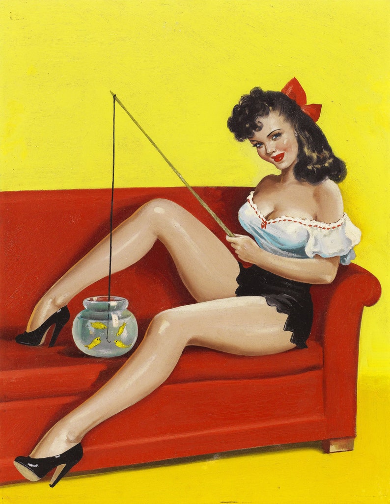 plenty of fish retro pin up girls fishing photo collection etsy