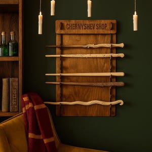Wand display rack,Wall Mounted Wand Holder,Wizard Wand Display,Magic Wand Holder,Wooden Wand Holder,Wand Rack for Wall,Wand Display Board