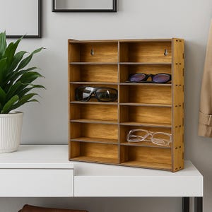 Sunglasses display stand, Sunglasses wall shelf, Eyeglasses storage rack, Sunglasses holder for wall, Sunglasses organizer shelf