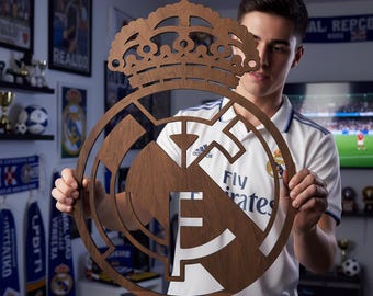 Real Madrid Wall Decor, Real Madrid Wooden Sign, Football Club Wall Art, Soccer Fan Wall Decor, Real Madrid Gift, Iconic Birthday Gift