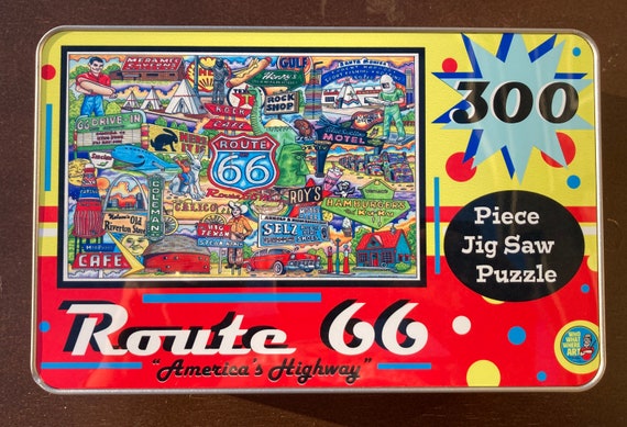 Route 66 300 Piece Jigsaw Puzzle With Metal Collector Tin