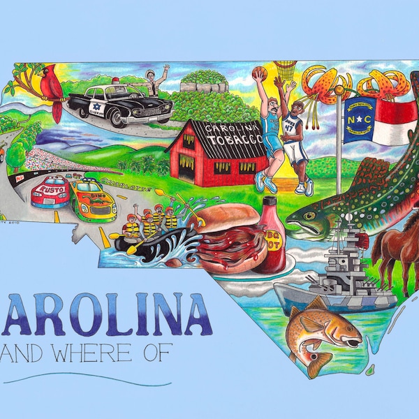 North Carolina Postcards Bulk Pack of 50 signed by the artist