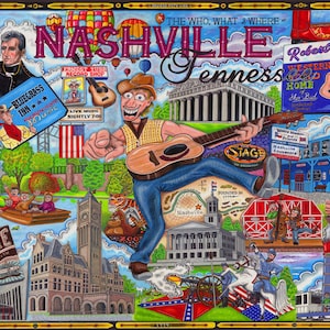 Nashville, Tennessee Postcards Bulk Pack of 50 signed by the artist/travel/vacation