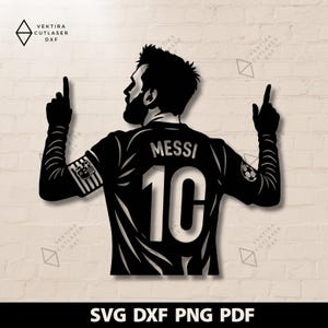 Art mural SVG Lionel Messi | Légende du football | Fichier de découpe laser | Décoration murale en métal | Téléchargement SVG pour découpe plasma CNC