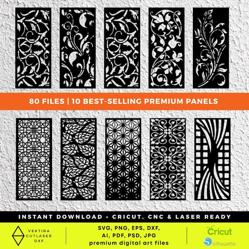 Gate Grill Vector 10 Best-selling Gate Grill Panel Designs SVG DXF | CNC Laser Cut Files ...