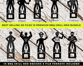 BBQ Grill Men Bundle | Funny Sausage Holder SVG, DXF Files (Digital Download)