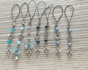 Cute blue phone charms