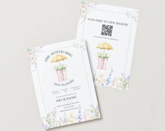 April Showers Bring May Flowers - Baby Shower Invitation