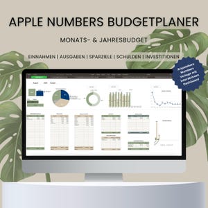 Apple Numbers Haushaltsplaner | Budget Vorlage & Einnahmen und Ausgaben Tracker für Mac und iPad