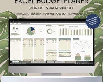 Haushaltsbuch Excel Budgetplaner | Monatsbudget | Einnahmen Ausgaben Sparziele