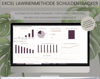 Excel Schuldenplaner Avalanche Methode / Schulden abbauen & Zinsen Sparen / Finanzplaner Vorlage