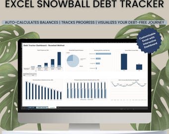 Excel Debt Snowball Tracker: Interactive Financial Planner (Digital Download)