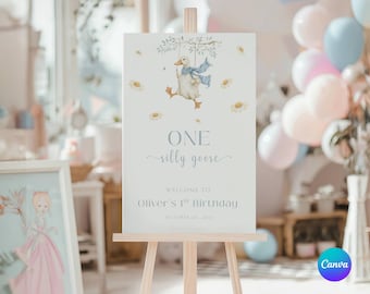 One Silly Goose 1st Birthday Welcome Sign (Digital Download)