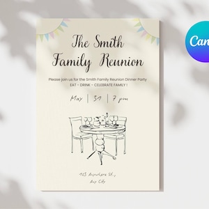 Family reunion invitation Family Reunion Invitation Template Family Reunion Party Invitation Summer Family Reunion Invite Editable invite