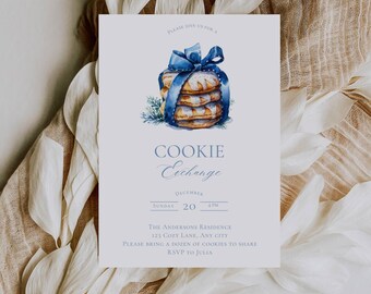 Editable Christmas Cookie Exchange Party Invitation Template Digital Download