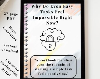 Workbook | Executive Dysfunction Workbook | Task Paralysis Support for ADHD