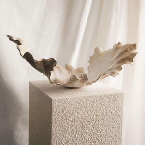 Handmade Stoneware Ceramic Centerpiece Bowl: Minimalist Home Decor