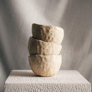 Handgemaakte keramische cappuccinokopjes (set van 3) - espressokop - cappuccinokop - handgemaakt aardewerk - housewarmingcadeau voor haar - lattemok