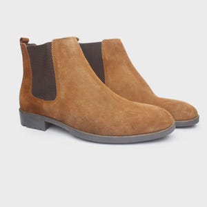 Men's Brown Chelsea Boots | Handmade Leather Ankle Boots | Classic Slip-On Boots for Casual & Formal Wear